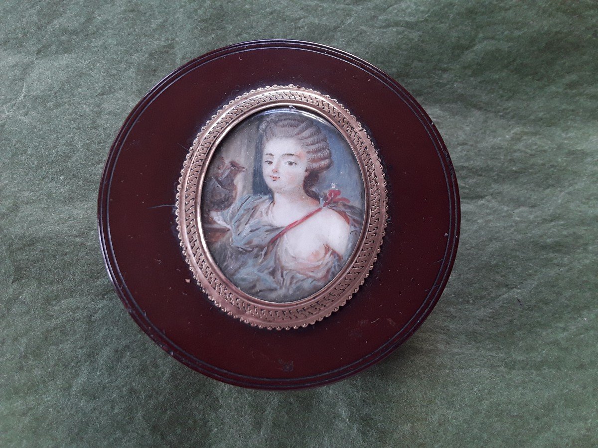 18th Century Box With Miniature On Ivory