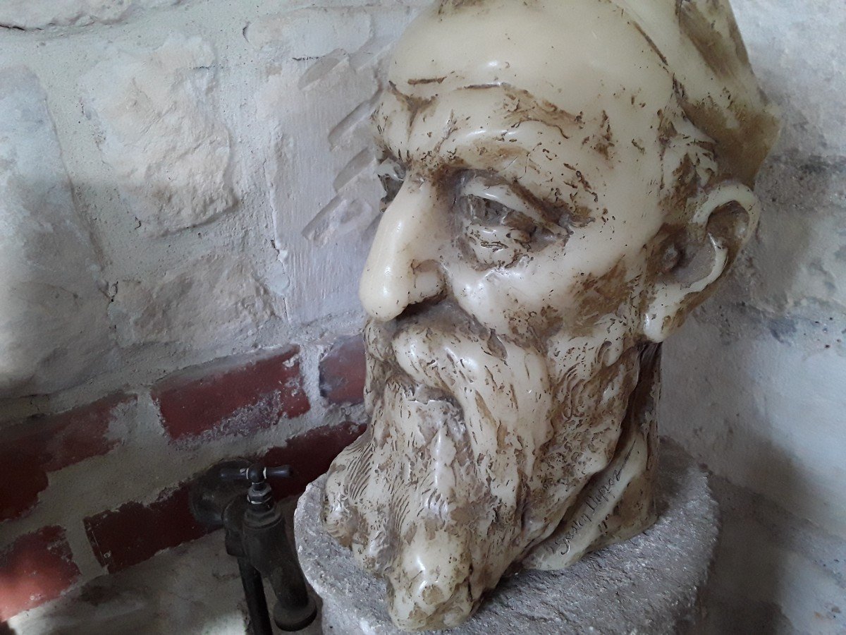 Head Of Anatole France In Wax By Gaston Deprez -photo-2