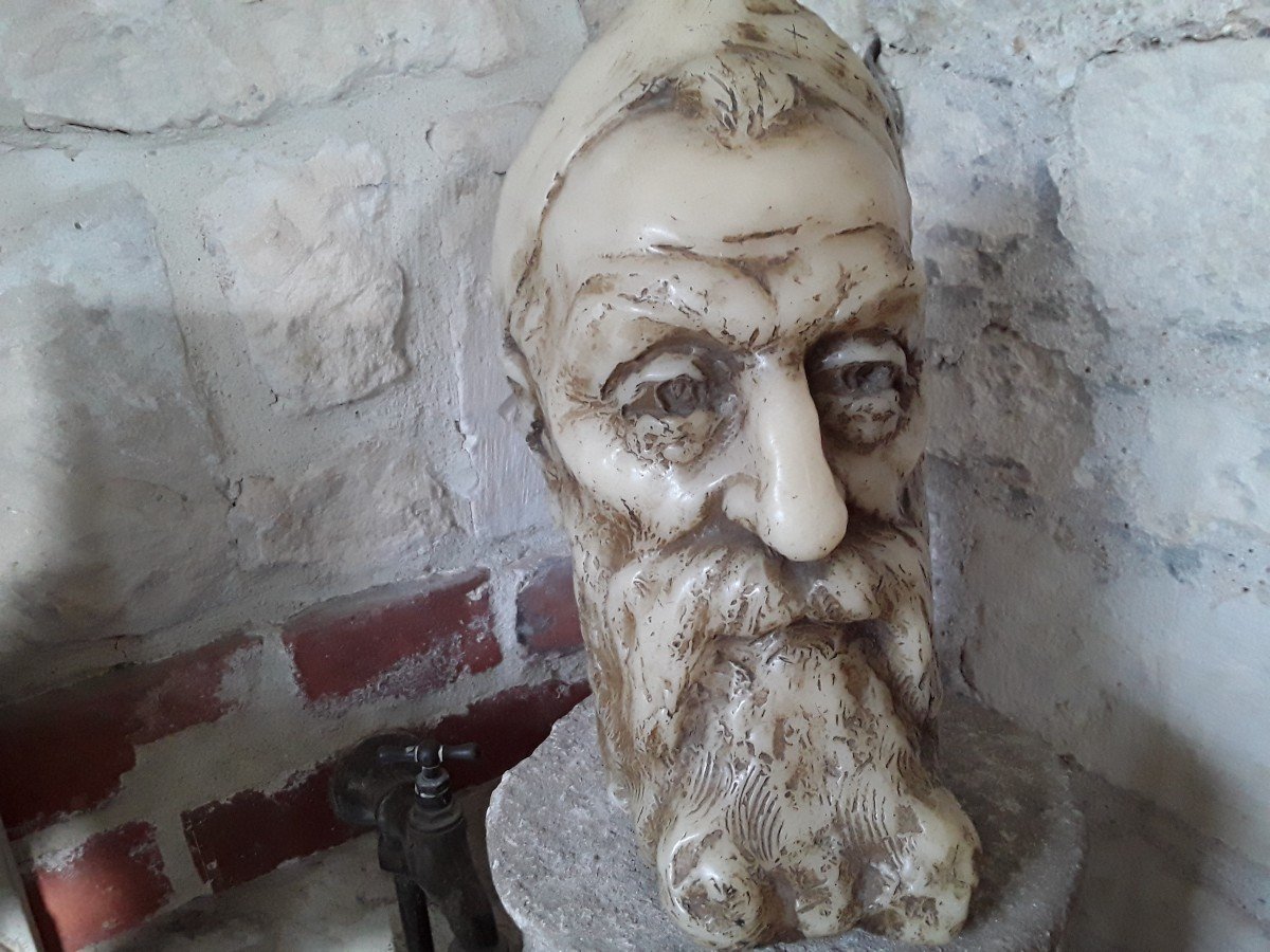 Head Of Anatole France In Wax By Gaston Deprez 