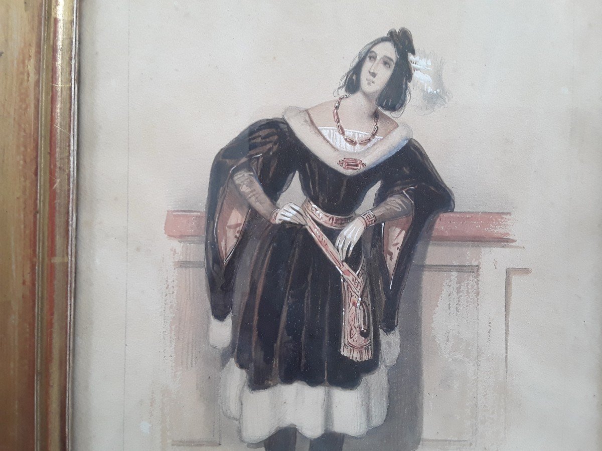 Deux Aquarelles Originales Par Gavarni . -photo-2