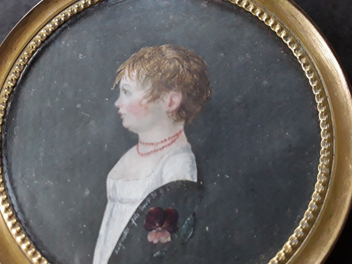Miniature Early 19th Century Signed Augustin Fils And Dated 1803. -photo-1