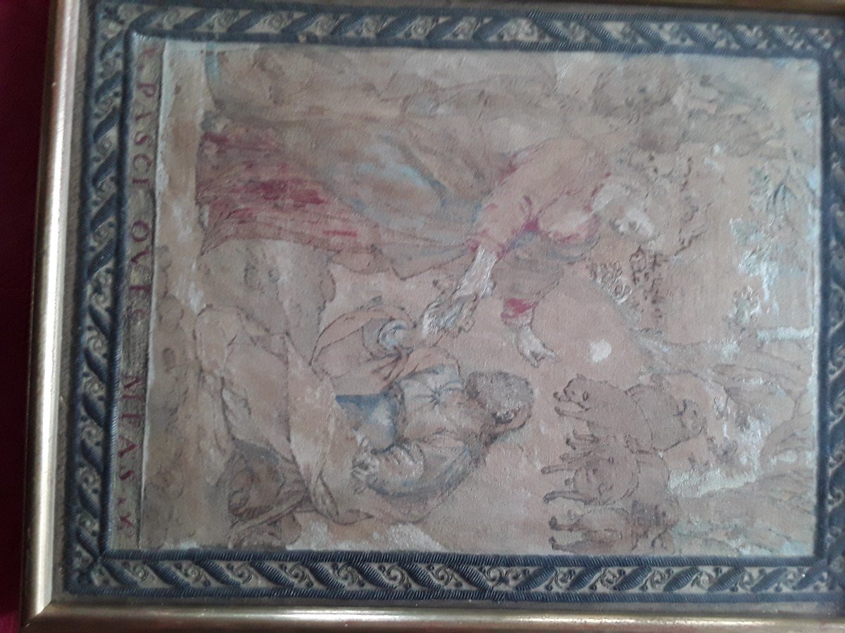 Ancienne Broderie Très Usée Mais Quelle Présence !  -photo-7