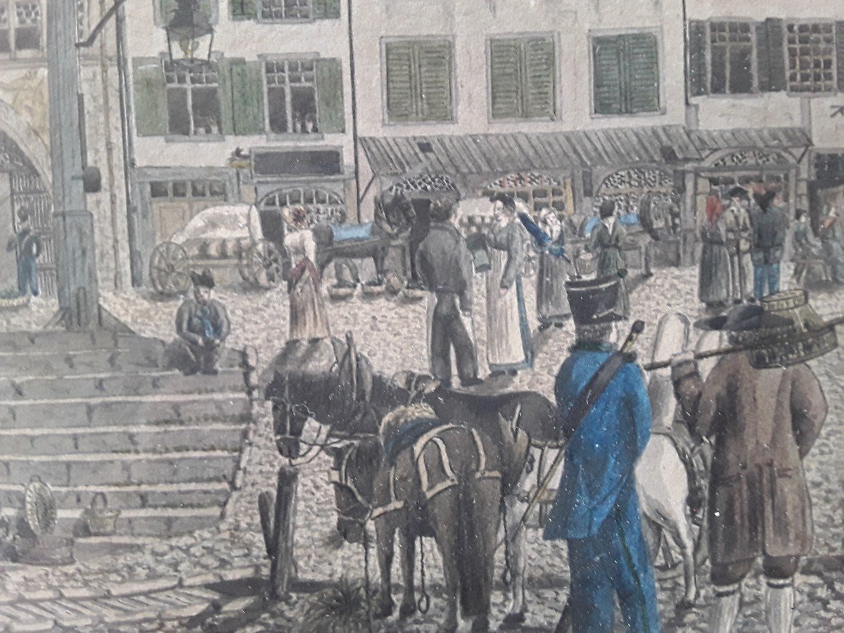 Old Drawing Of The Basel Town Hall.-photo-4