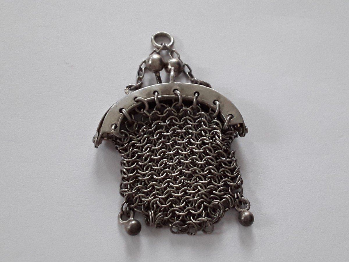 Doll Accessory, Tiny Sterling Silver Purse 