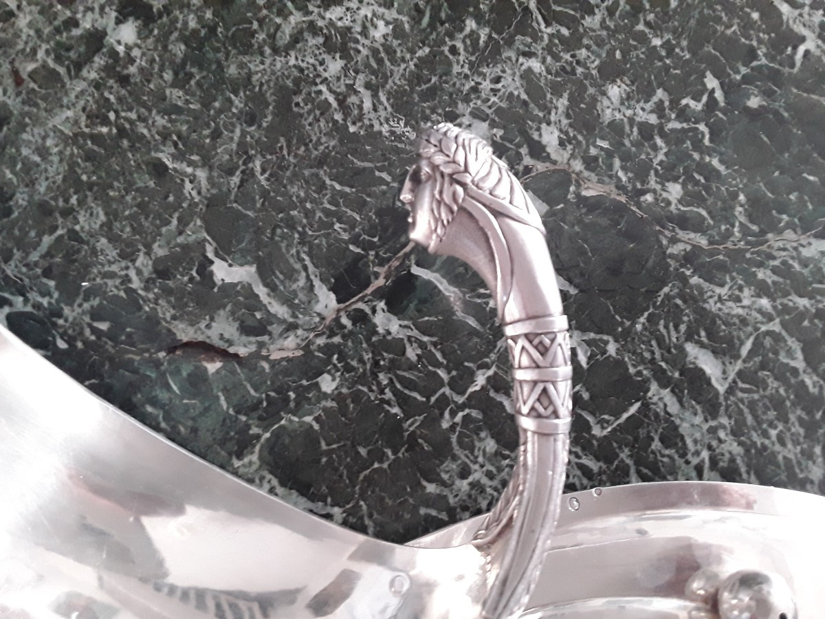 Sauceboat And Its Tray In Solid Silver, Late 18th And Early 19th Century. M. O. Blanchard -photo-4