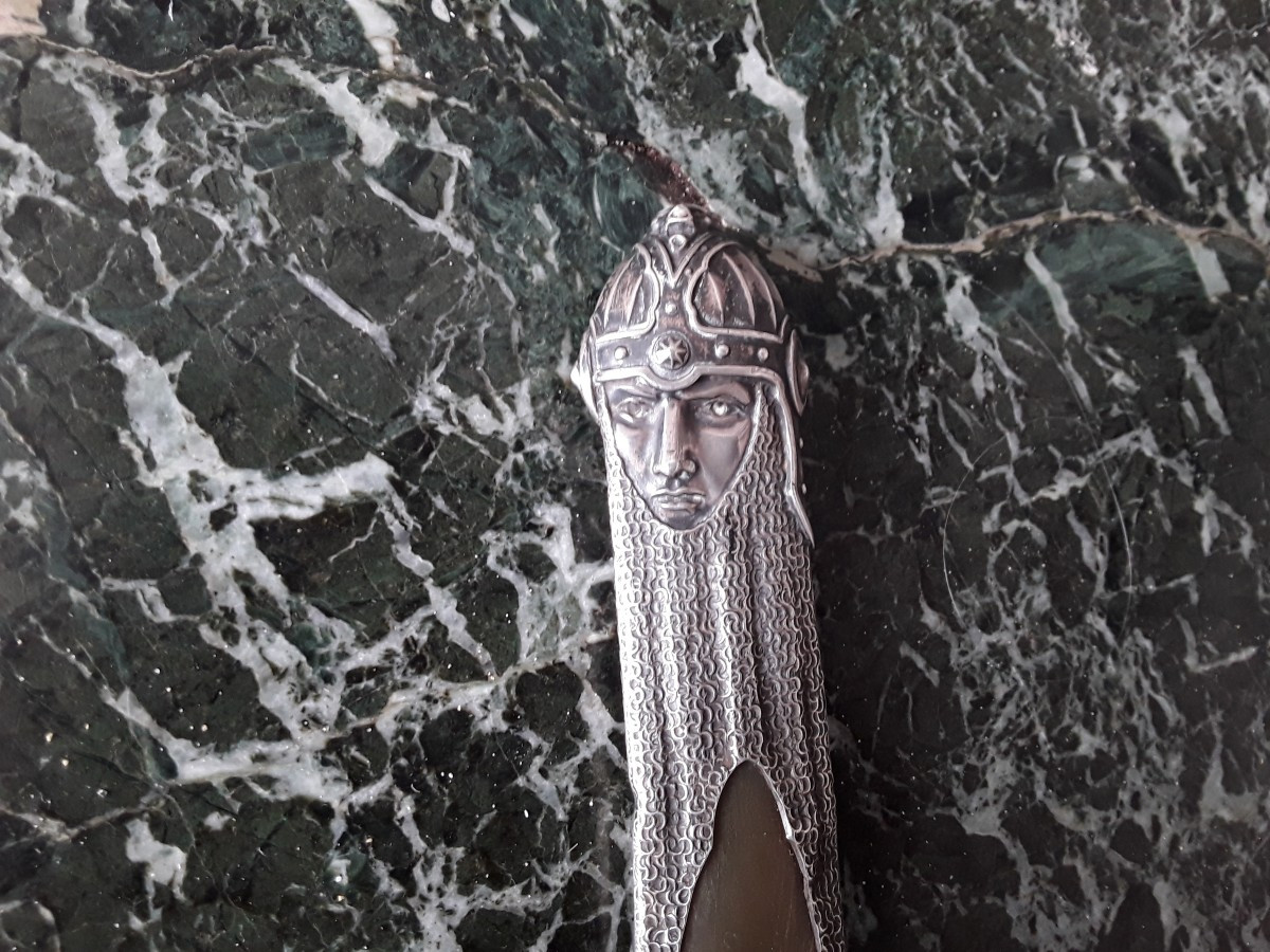 Letter Opener In Silver And Horn. -photo-3