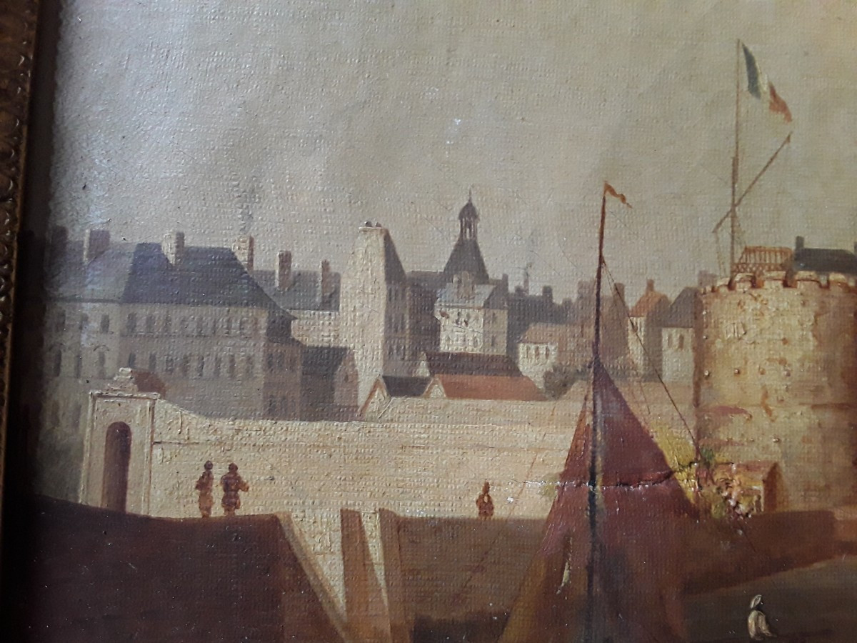 "the Port Of Le Havre" Old Painting-photo-3