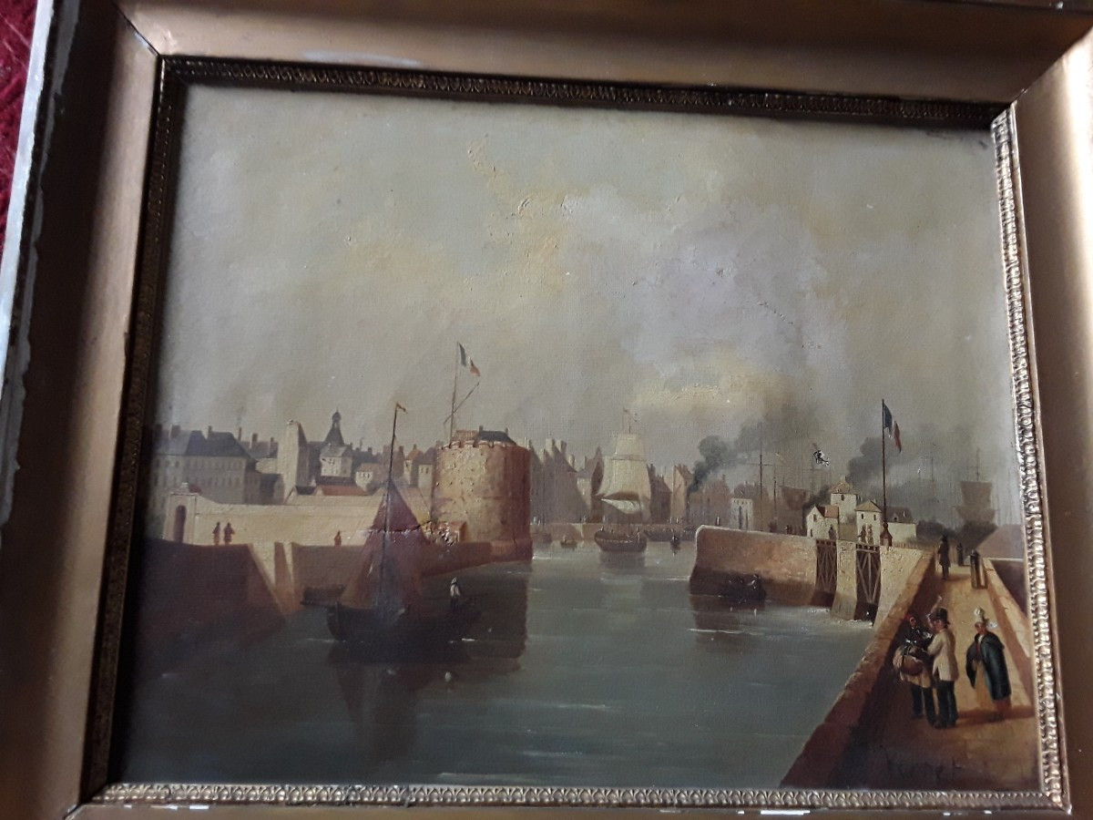 "the Port Of Le Havre" Old Painting