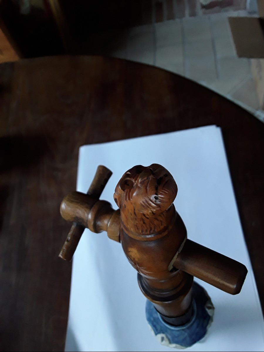 Carved Boxwood Barrel Tap Or Bung -photo-4