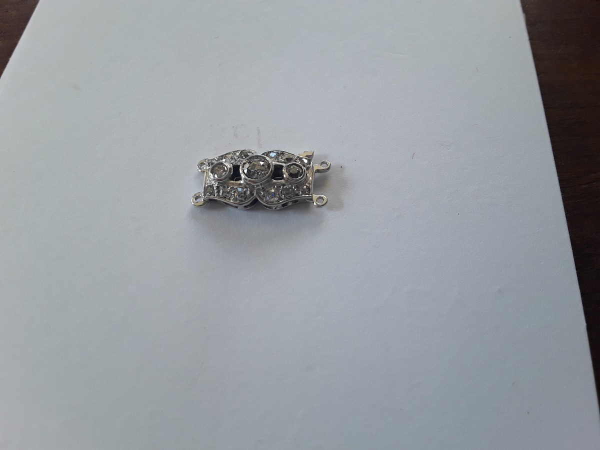 Art Deco Period Gold And Diamond Necklace Clasp -photo-2