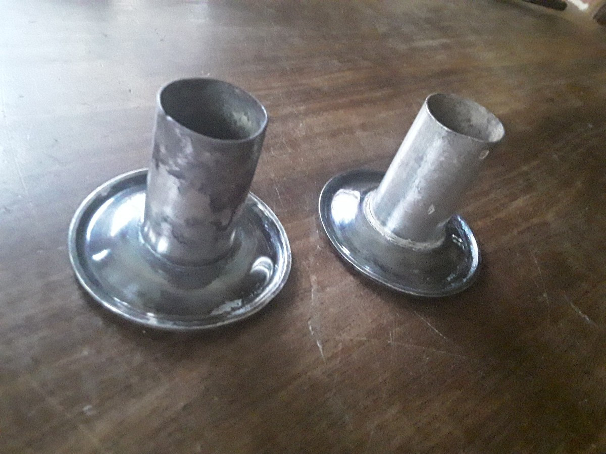 Paire de bobeches argent massif poinçon tête de Minerve -photo-2