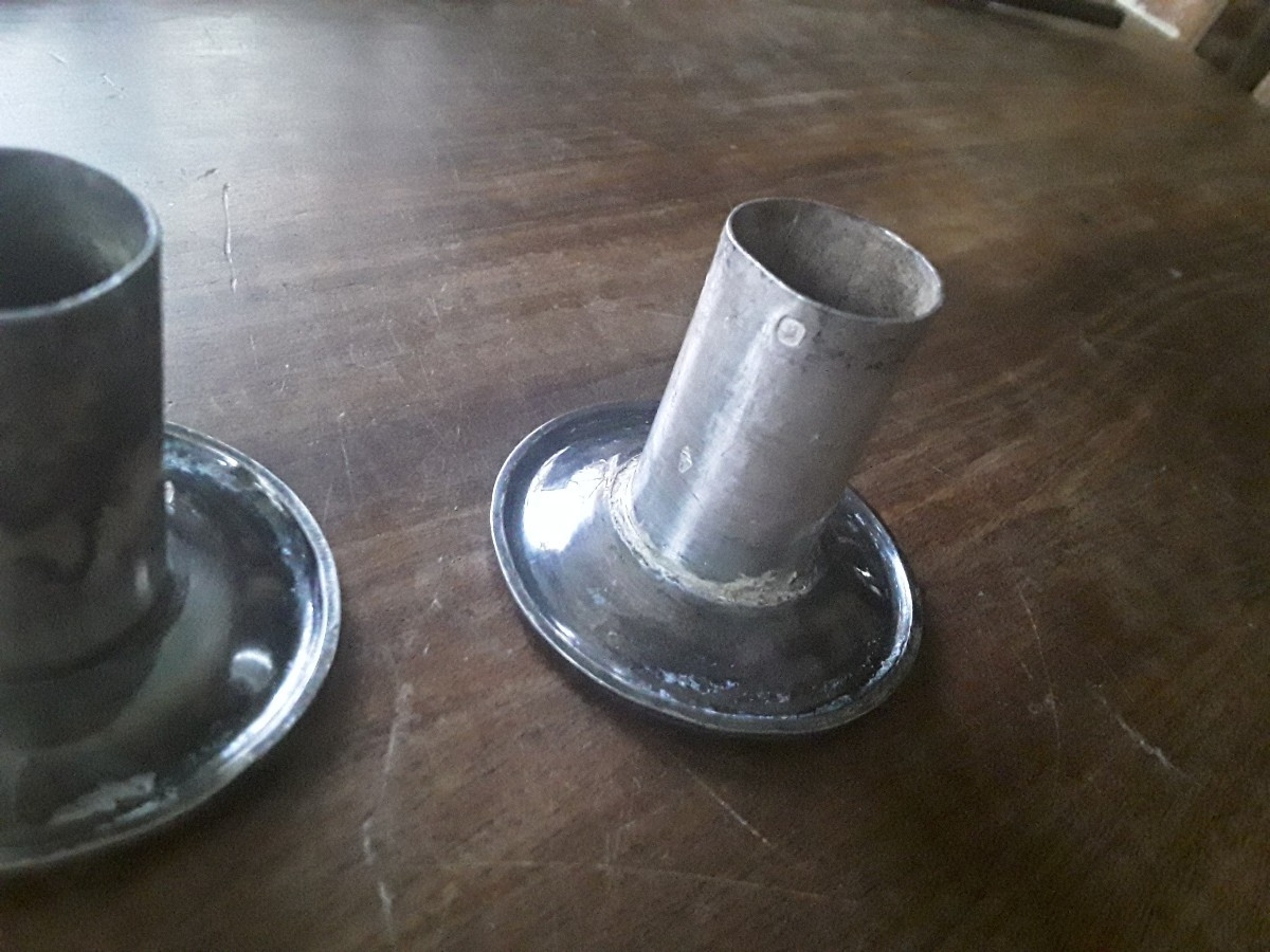 Paire de bobeches argent massif poinçon tête de Minerve -photo-3