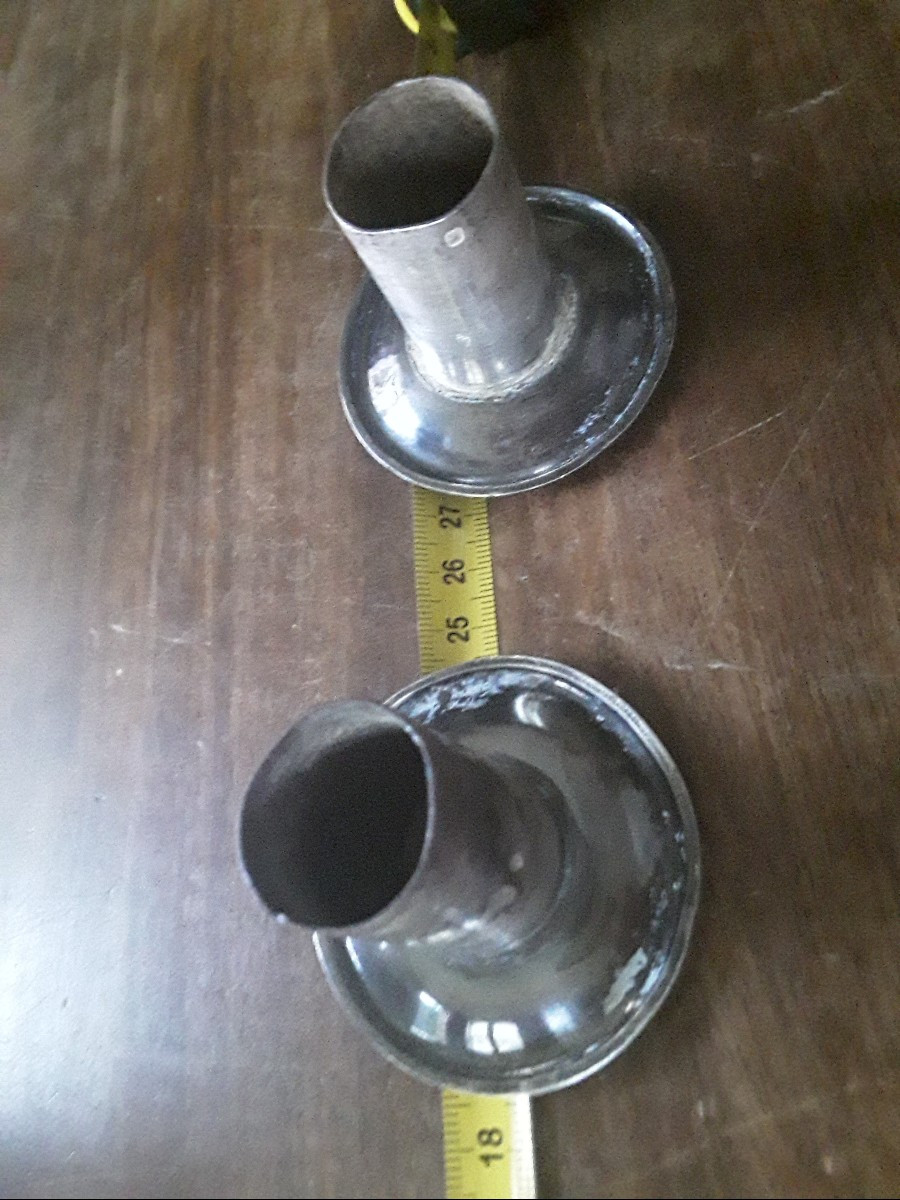 Paire de bobeches argent massif poinçon tête de Minerve -photo-1
