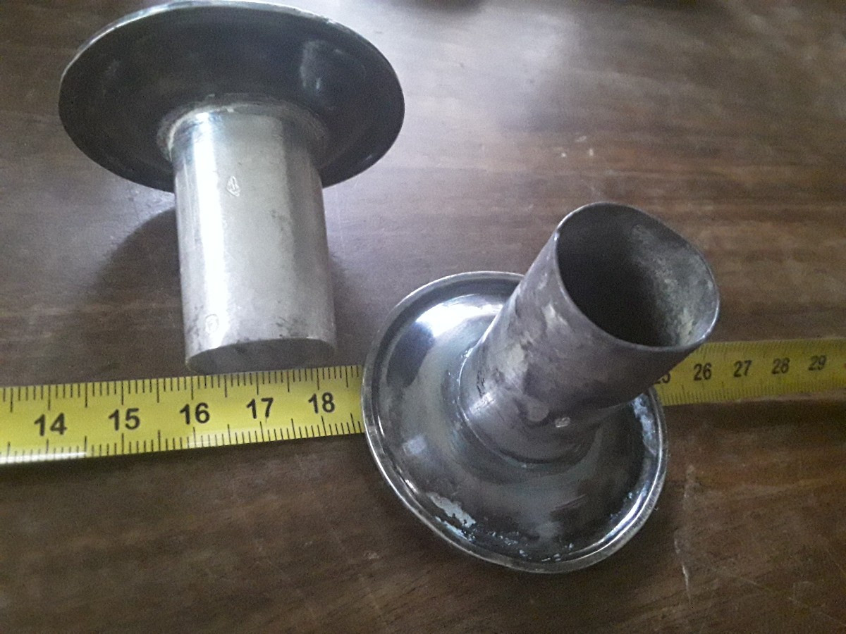 Paire de bobeches argent massif poinçon tête de Minerve -photo-2