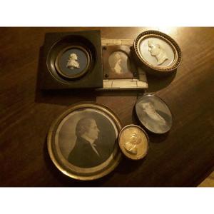 Set Of 6 Antique Miniatures In Various Materials 