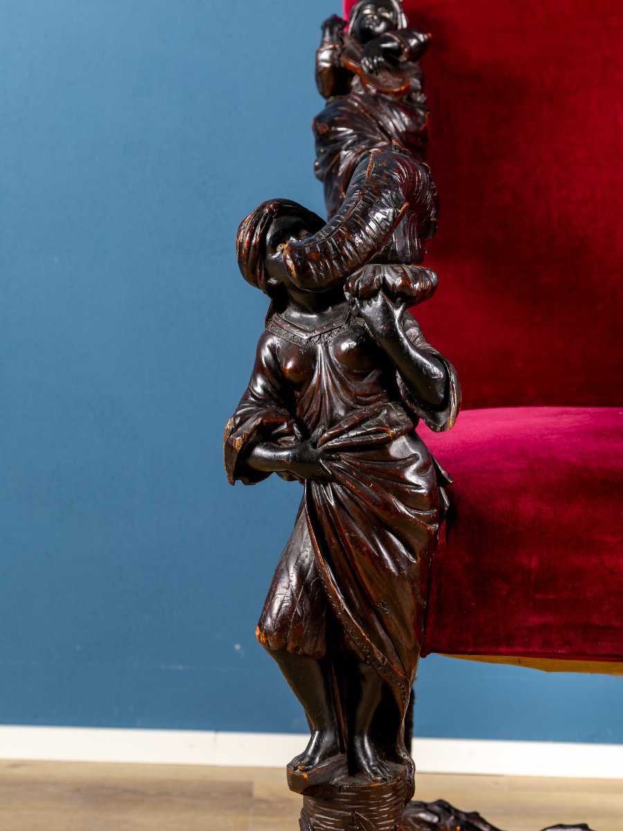 Fauteuil Sculpté, Cercle D’andrea Brustolon (1662-1732), Italie, XVIIe-xviiie Siècle-photo-2