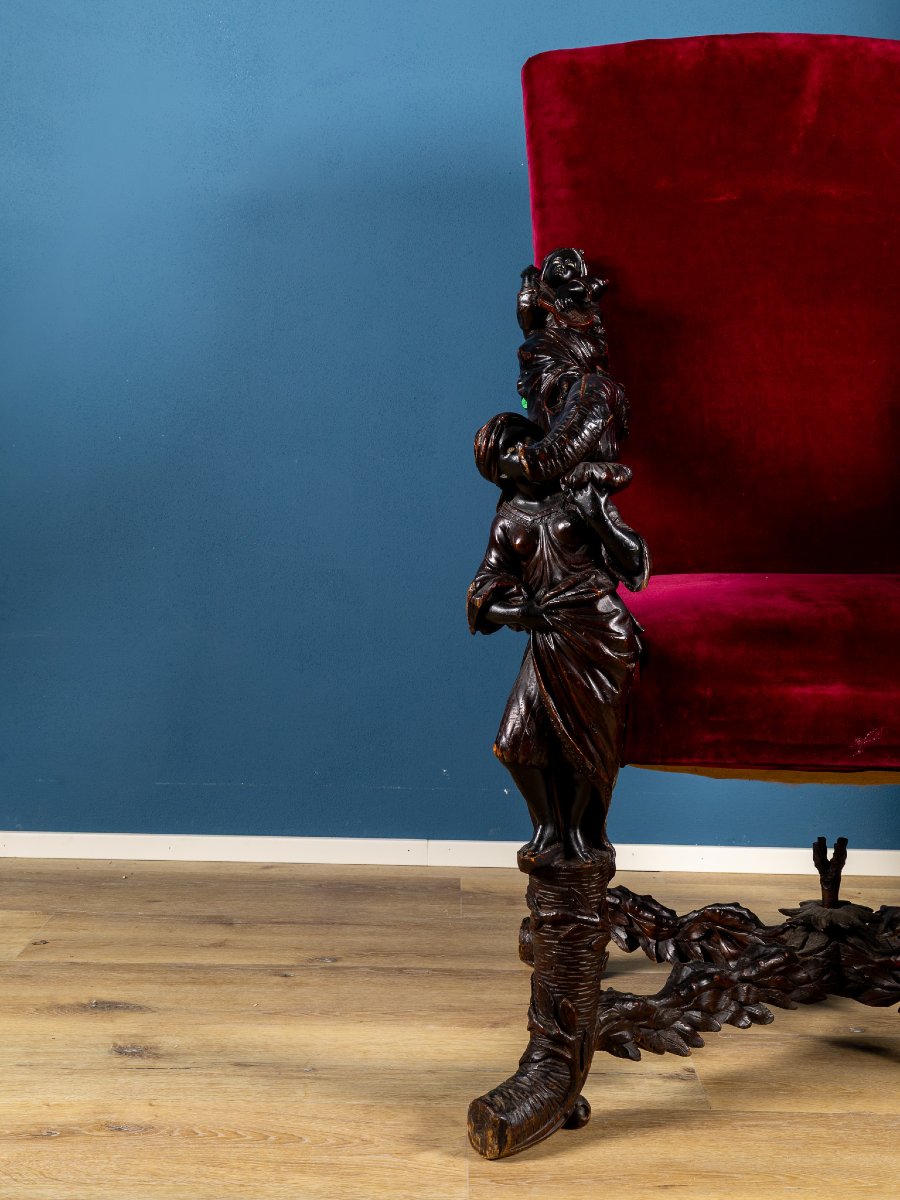 Fauteuil Sculpté, Cercle D’andrea Brustolon (1662-1732), Italie, XVIIe-xviiie Siècle-photo-3