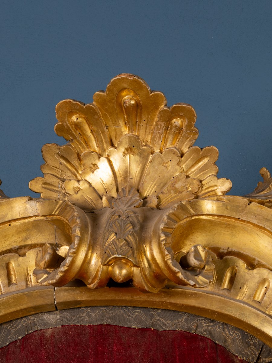 Trône Napolitain En Bois Doré, époque Louis XIV, Italie, XVIIe Siècle-photo-4