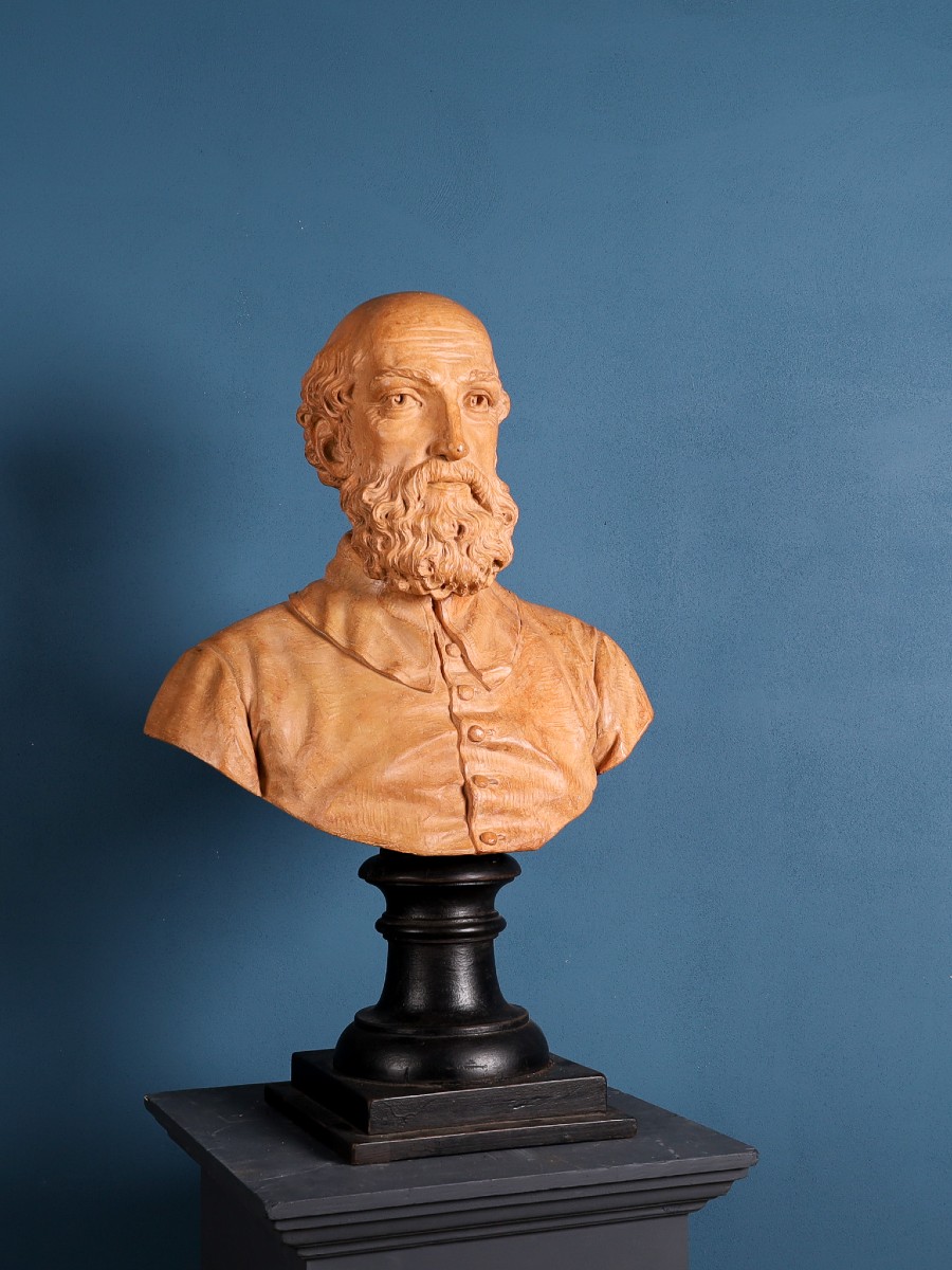 Buste En Terre Cuite Représentant Andrea Palladio, école Italienne, XIXe Siècle