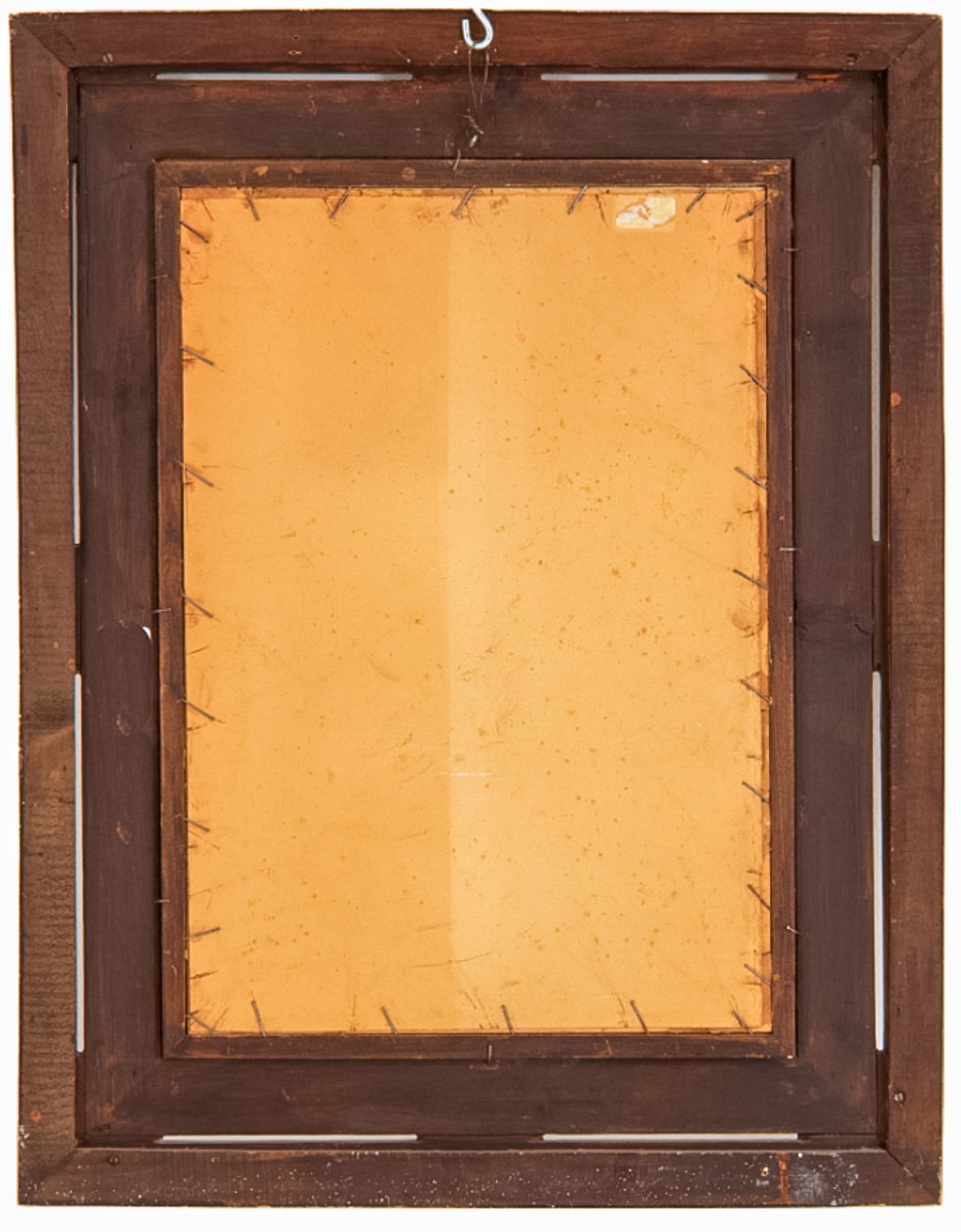 Conversation romantique, aquarelle signée Paolo Folchi, XIXe siècle-photo-4