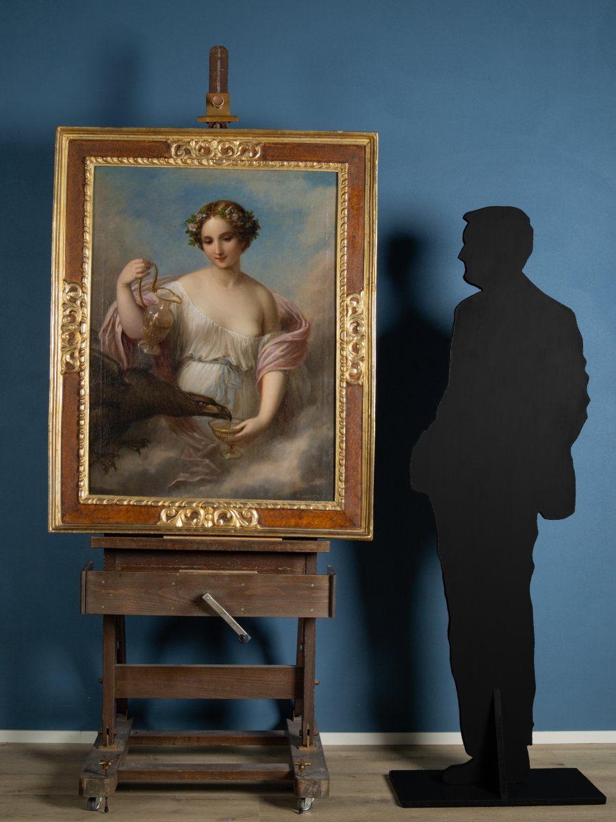 Hebe Quenching Jupiter's Thirst In The Form Of An Eagle, Schiavoni (1777-1858), 19th Century-photo-3