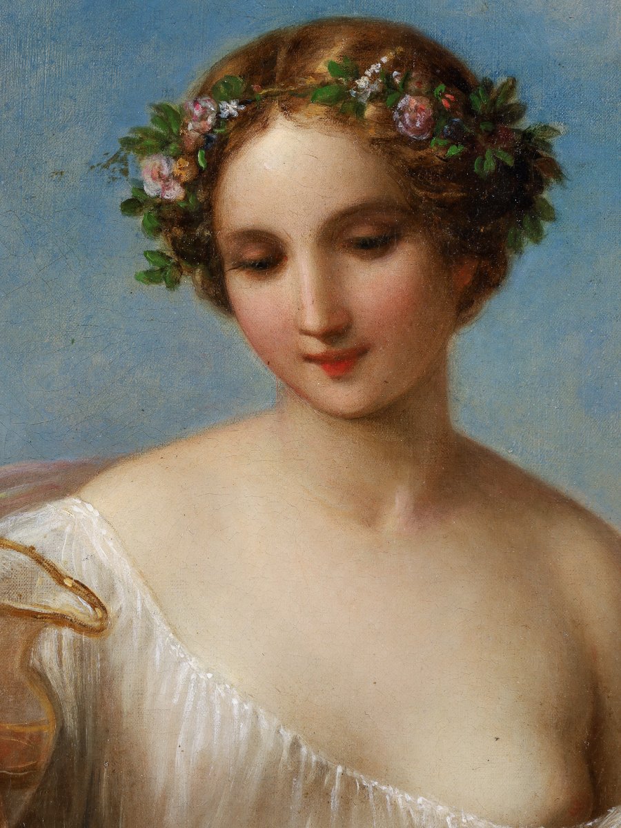 Hebe Quenching Jupiter's Thirst In The Form Of An Eagle, Schiavoni (1777-1858), 19th Century-photo-2