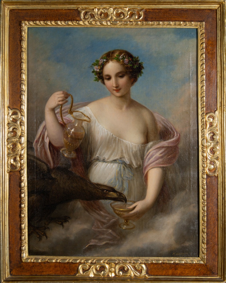 Hebe Quenching Jupiter's Thirst In The Form Of An Eagle, Schiavoni (1777-1858), 19th Century