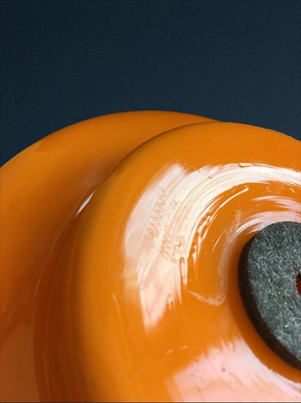 Venini Vase In Opaline Orange Glass, Carlo Scarpa, Signed With Acid On The Bottom-photo-4