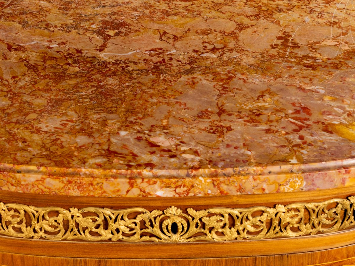 Napoleon III Style Chest Of Drawers, Gilded Bronze Inlays And Applications, 19th Century France-photo-1