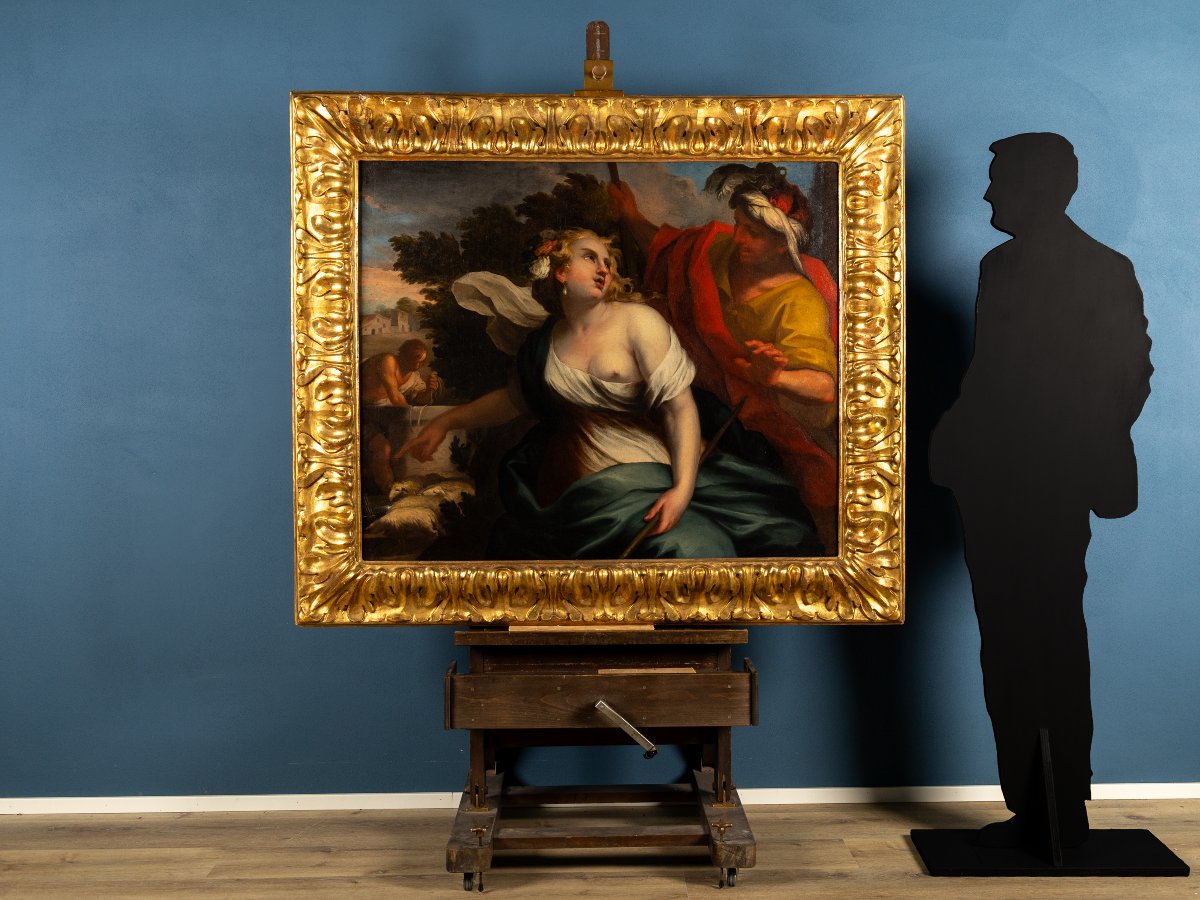 Gio Raffaele Badaracco (Genova 1648-1726), Rachel et Jacob, peinture baroque génoise-photo-3