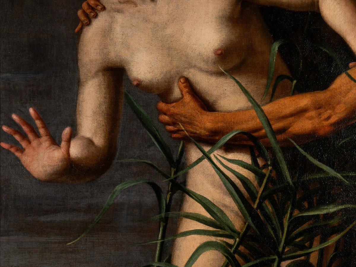 Giovanni Venanzi (pesaro 1627–1705), Pan And Syringe, 1674, Oil On Canvas Signed And Dated-photo-2