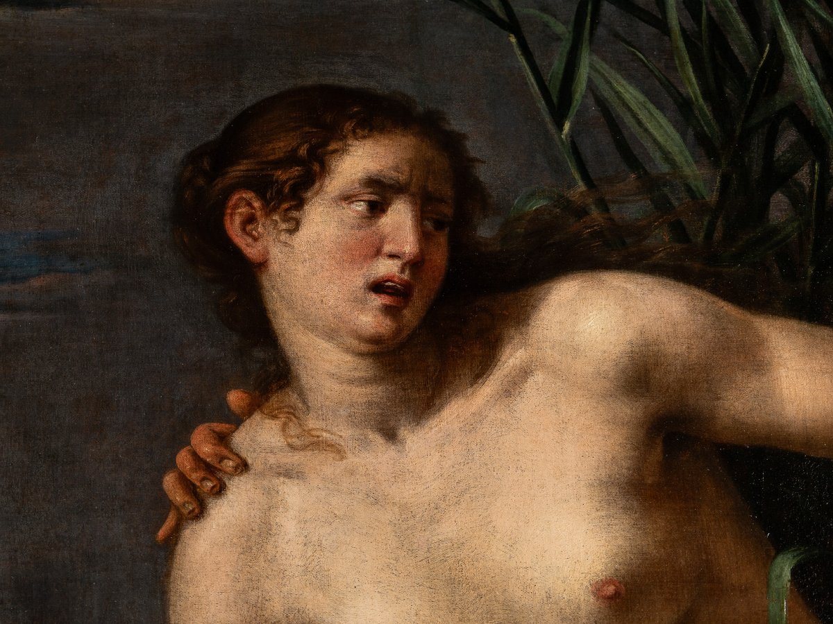 Giovanni Venanzi (pesaro 1627–1705), Pan And Syringe, 1674, Oil On Canvas Signed And Dated-photo-3