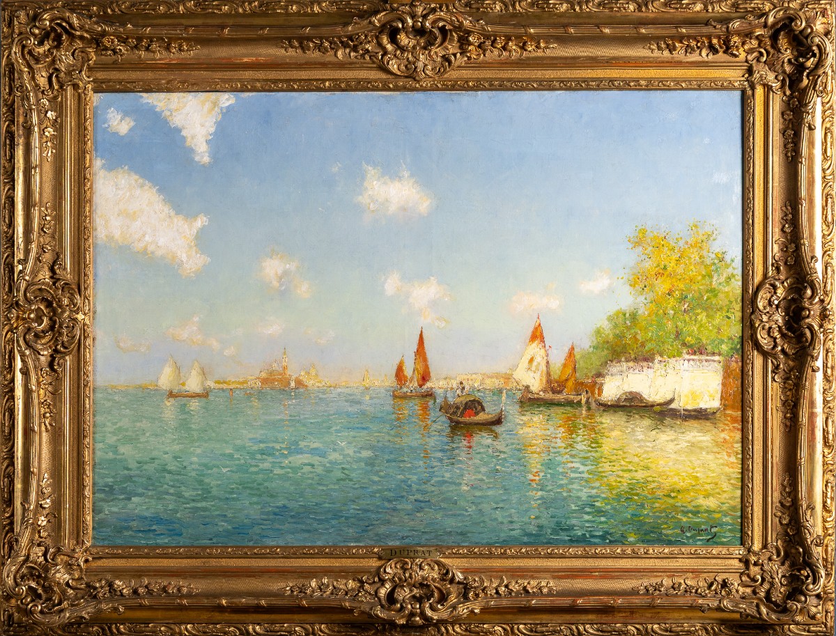 Albert Ferdinand Duprat (1882–1974), View Of The Venetian Lagoon, Oil On Canvas