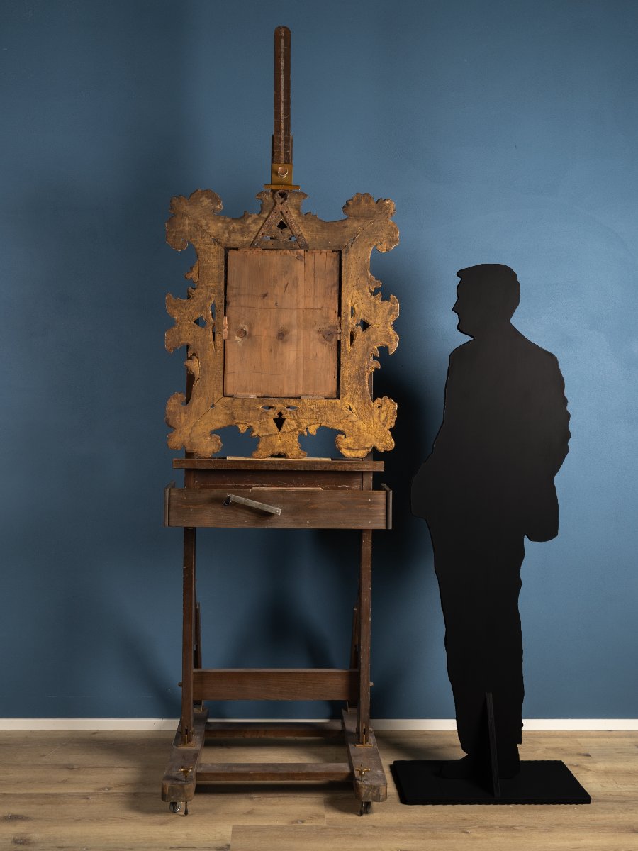 Italian Wooden Frame With Pure Gold, Louis XIV Period, First Half Of The 18th Century-photo-3