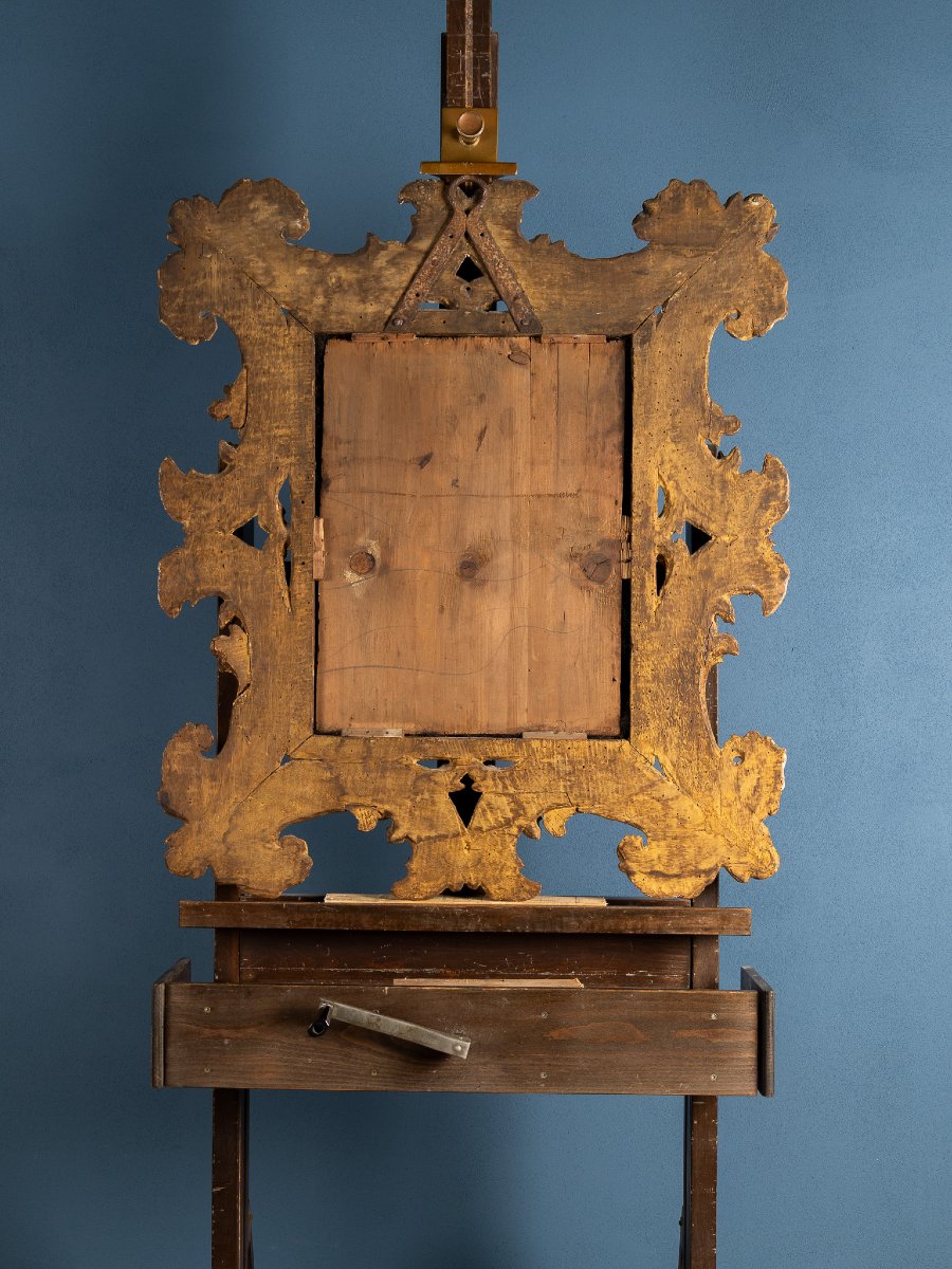 Italian Wooden Frame With Pure Gold, Louis XIV Period, First Half Of The 18th Century-photo-4