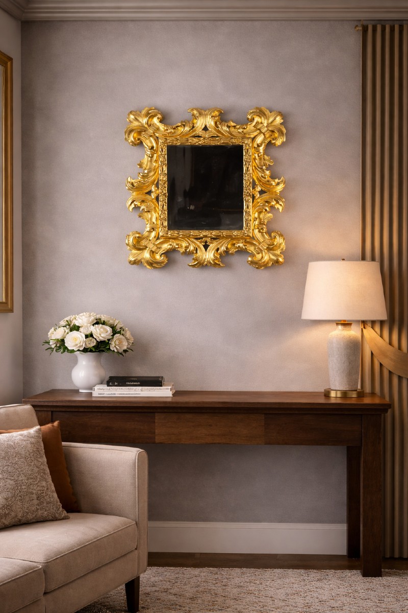 Italian Wooden Frame With Pure Gold, Louis XIV Period, First Half Of The 18th Century-photo-1