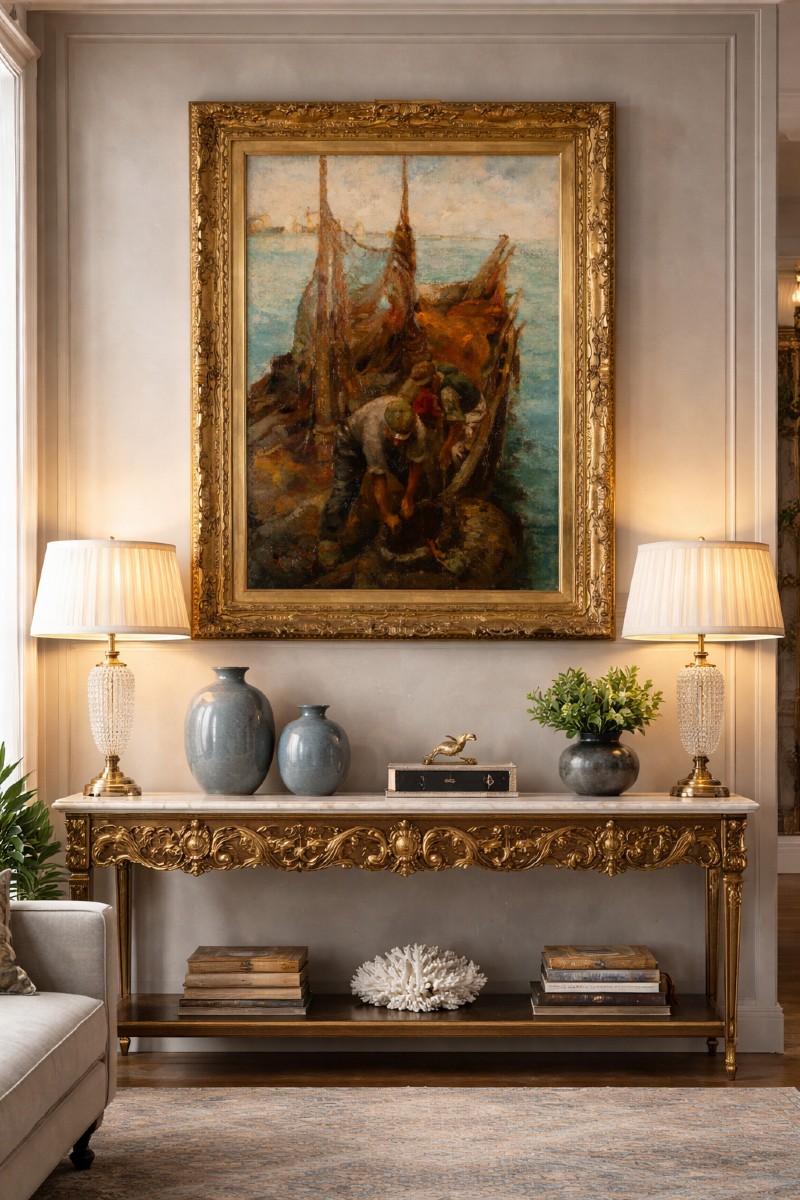 L. Bazzaro (1853–1937), “fishing For Shellfish”, 1891, Important Oil On Canvas -photo-6