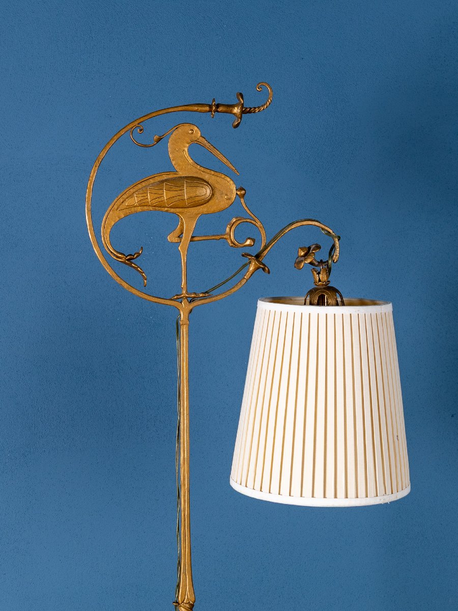 Art Deco Wrought Iron Floor Lamp By Carlo Rizzarda, Italy, 1930s-photo-3