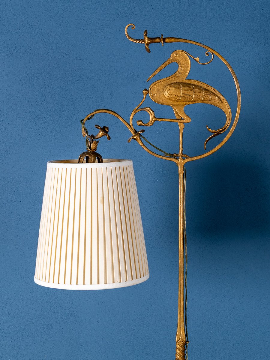 Art Deco Wrought Iron Floor Lamp By Carlo Rizzarda, Italy, 1930s-photo-4