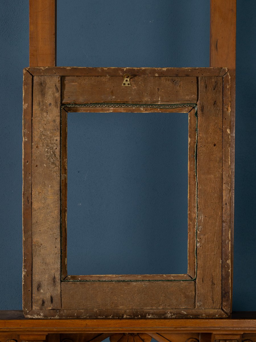 Early 17th-century Italian Frame Made Of Carved And Gilded Wood-photo-2