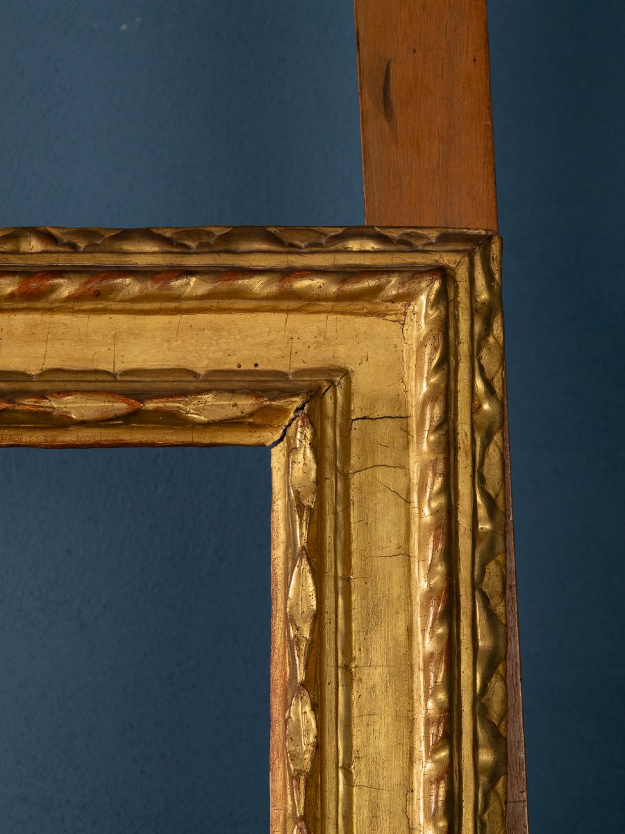 Early 17th-century Italian Frame Made Of Carved And Gilded Wood-photo-3