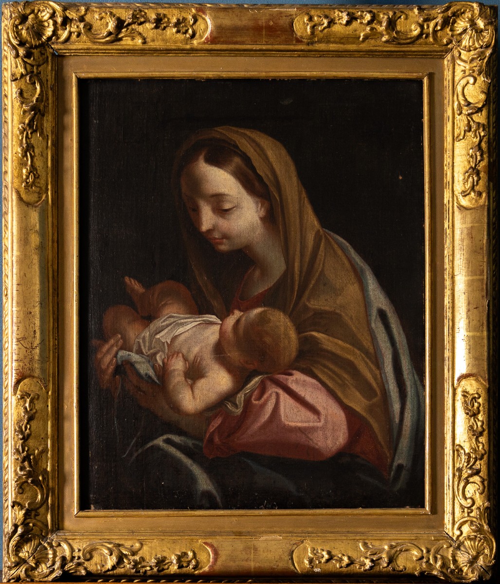 Madonna And Child, Oil On Canvas, Workshop Of Carlo Maratta, Rome, Late 17th Century
