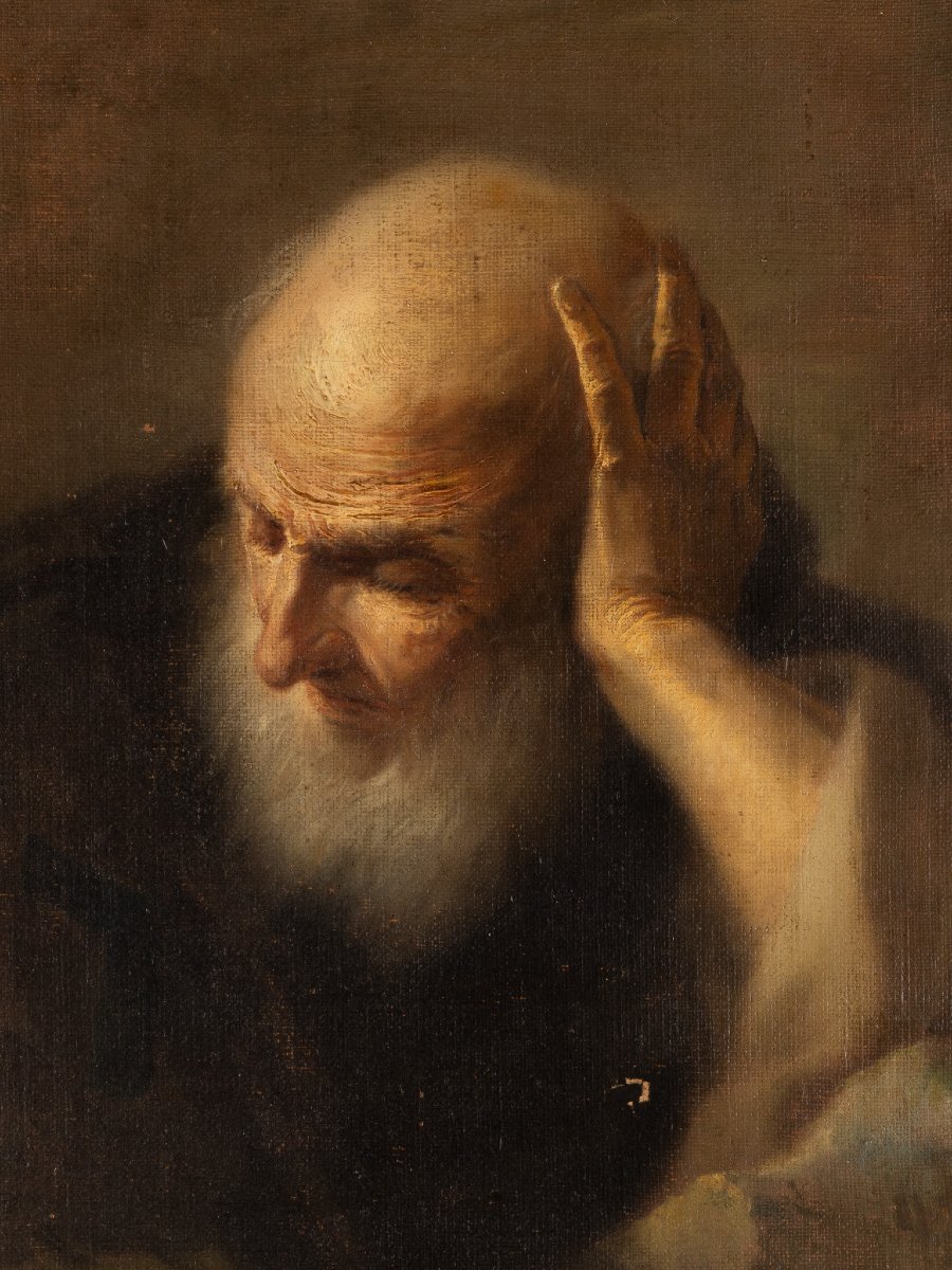 Saint Antoine l'Abbé, signé et daté par Pietro Bardellino (Naples 1732-1806), XVIIIe siècle-photo-3