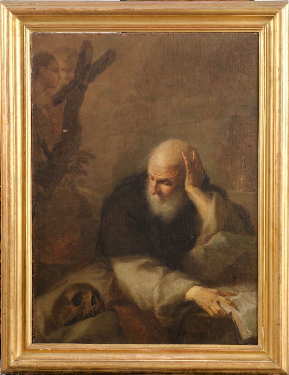 Saint Antoine l'Abbé, signé et daté par Pietro Bardellino (Naples 1732-1806), XVIIIe siècle