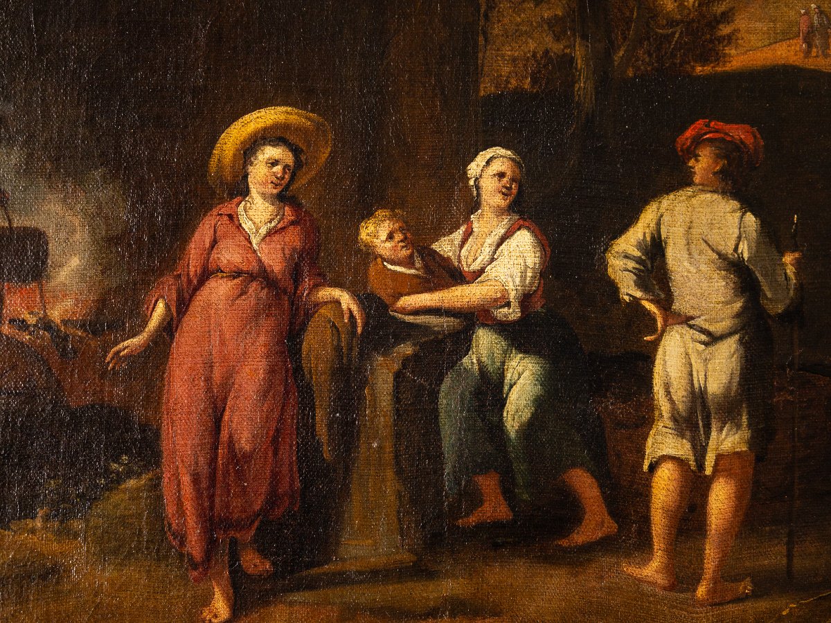 Rosa Da Tivoli, Pastoral Scene In The Roman Countryside, Rome, Late 17th Century-photo-3