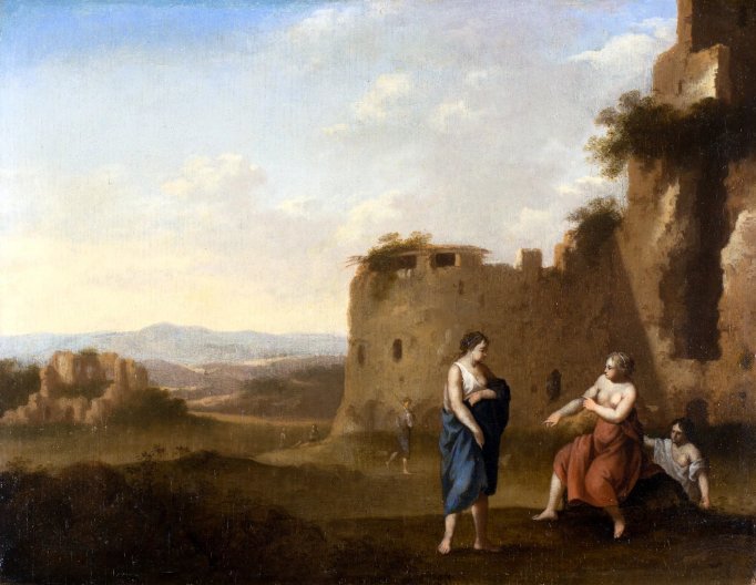 Van Poelenburgh, Landscape Of The Roman Countryside With Figures And Ruins, 17th Century-photo-2