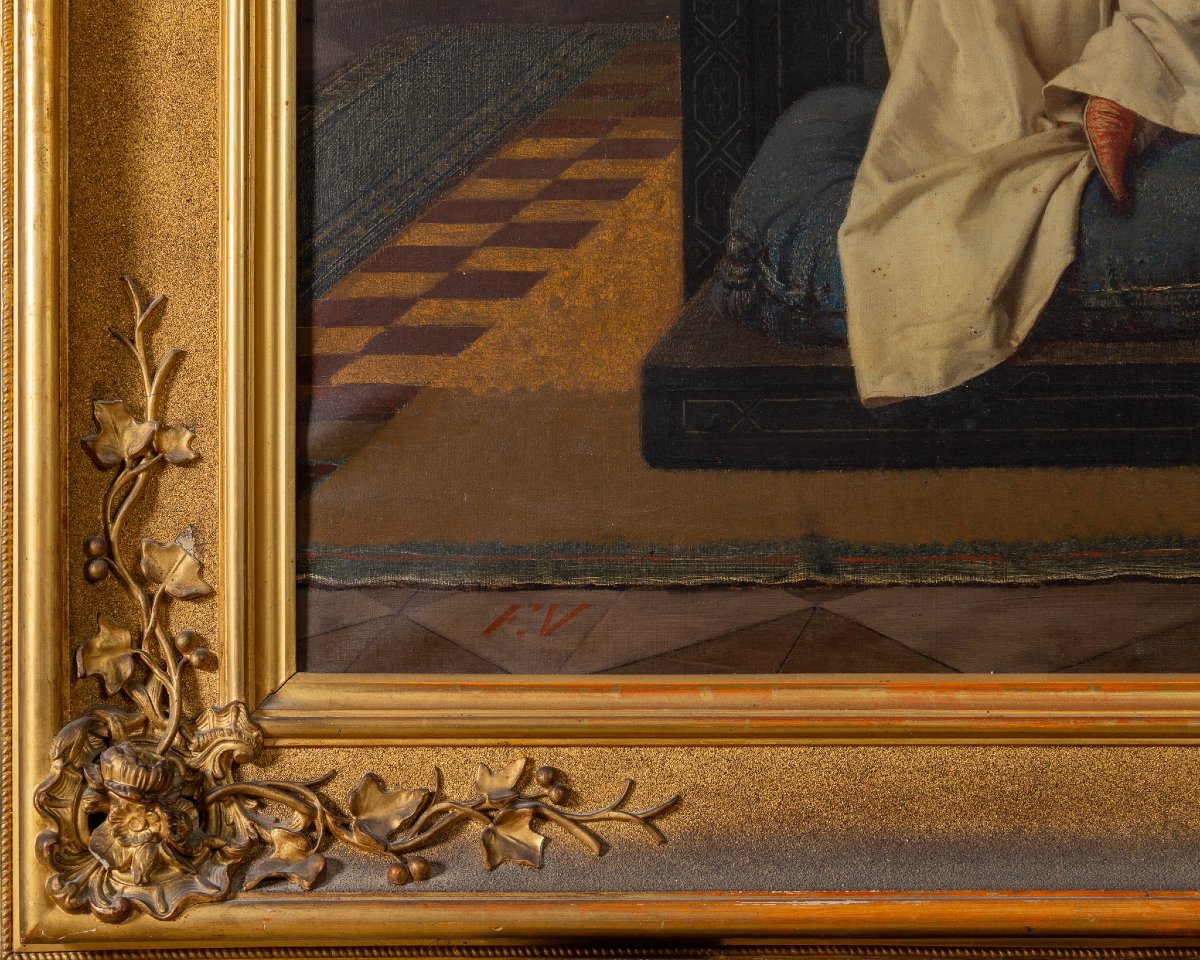 F. Valaperta, Ghismunda And Guiscardo, From Boccaccio's Decameron, Oil On Canvas, Signed F.v-photo-4