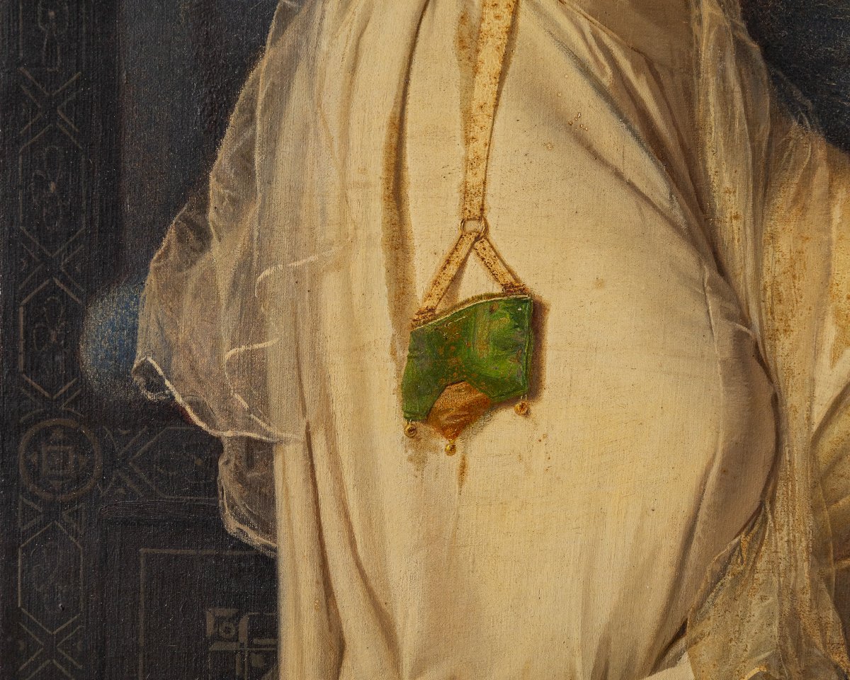 F. Valaperta, Ghismunda And Guiscardo, From Boccaccio's Decameron, Oil On Canvas, Signed F.v-photo-4