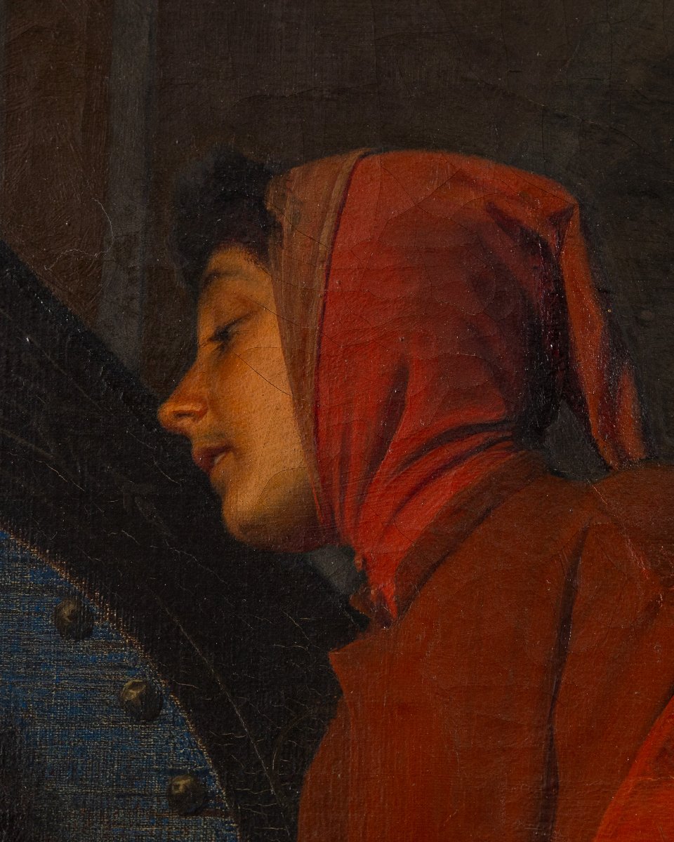 F. Valaperta, Ghismunda And Guiscardo, From Boccaccio's Decameron, Oil On Canvas, Signed F.v-photo-5