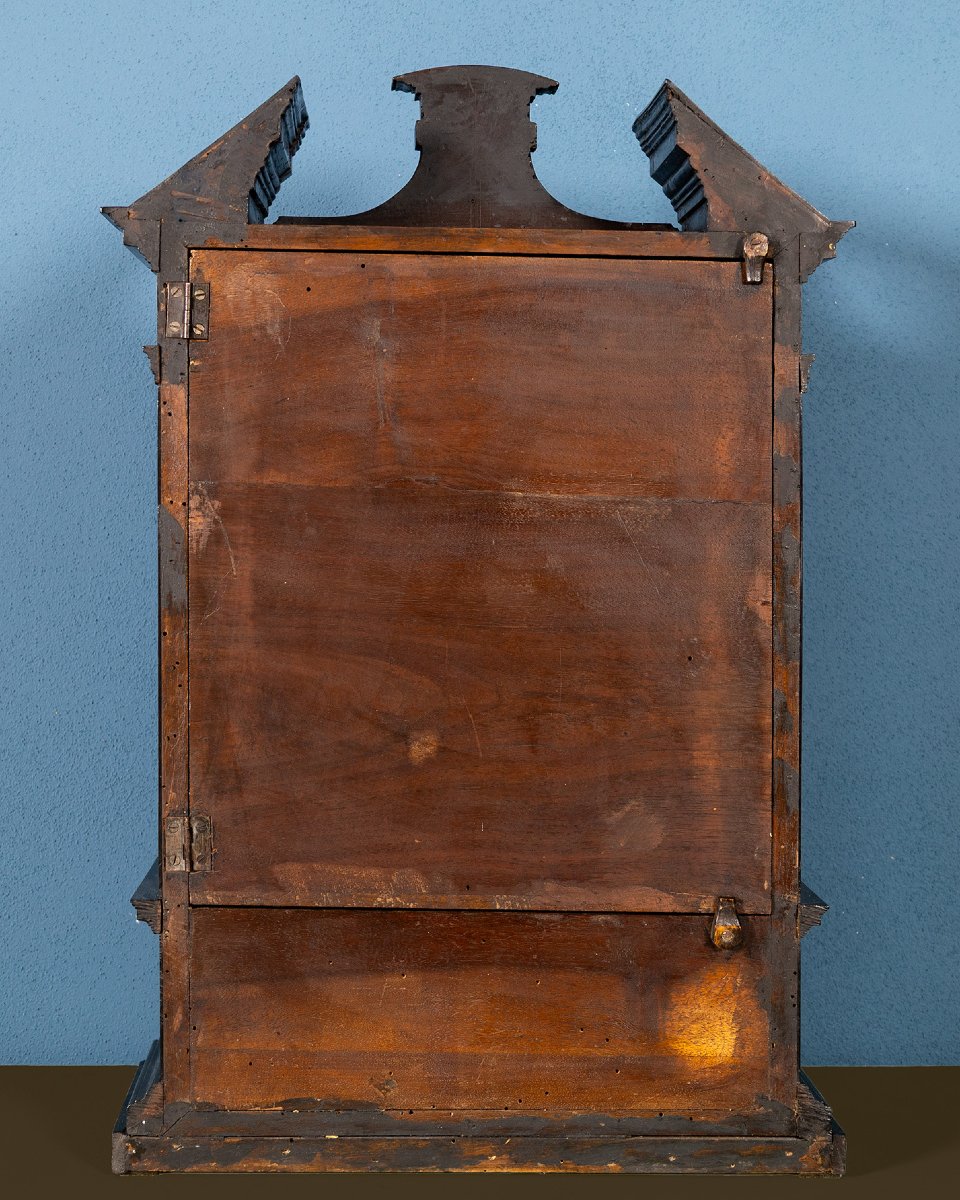 Horloge de table en ébène et incrustations de pierres semi-précieuses, Italie, XVIIIe siècle-photo-3